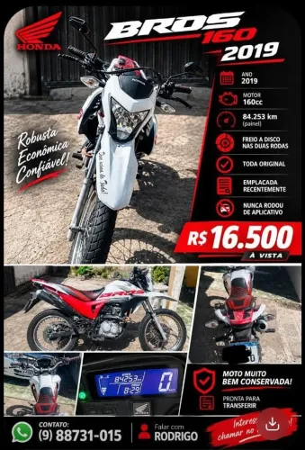 Vende-se moto Bros 160 2019
