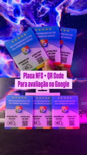 Placa Google Avaliações NFC - Aproxime o Celular e Avalie