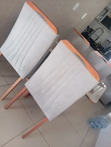 Cadeiras MDF Suede cinza