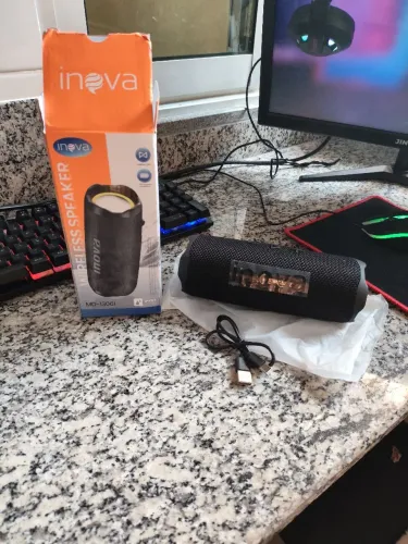 Caixa de Som Bluetooth Inova RGB TWS Potente | Graves Fortes | Nova