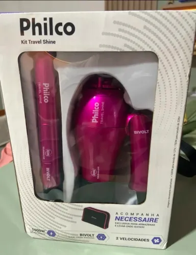 Kit chapinha philco + secador mini bolsa viagem Bivolt novo original 