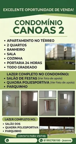 Apartamento Térreo no Condomínio Canoas 2 - 2 Qts e Lazer Completo