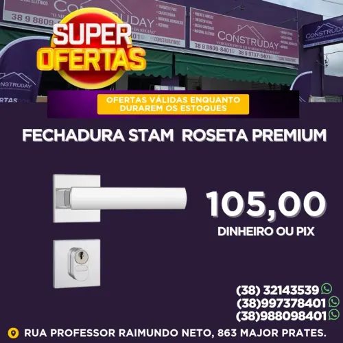 Fechadura Stam Roseta Premium.