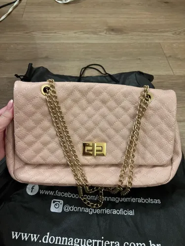 Bolsa de Couro Legítimo Donna Guerriera - Nude / Matelassê