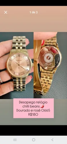 Relógio Chilli beans feminino dourado e rosê
