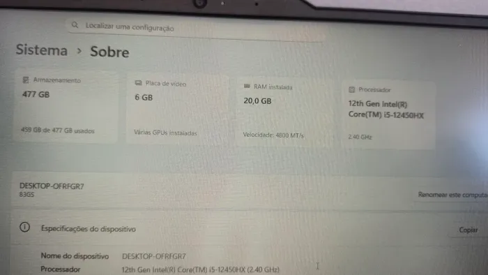 Notebook lenovo LOQ 15IAx9 (NÃO É O ESSENCIAL) 