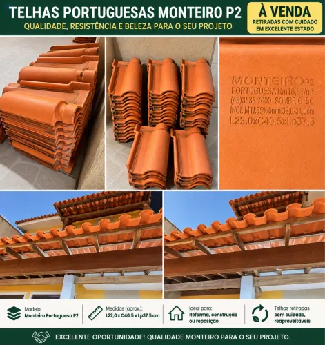 Telhas Coloniais Portuguesas Monteiro - Usadas