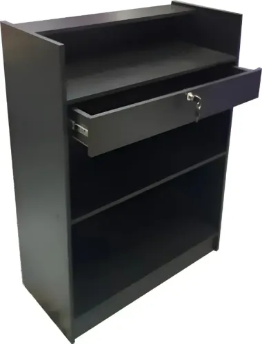 Balcão Caixa MDF Preto para loja ou comércio.