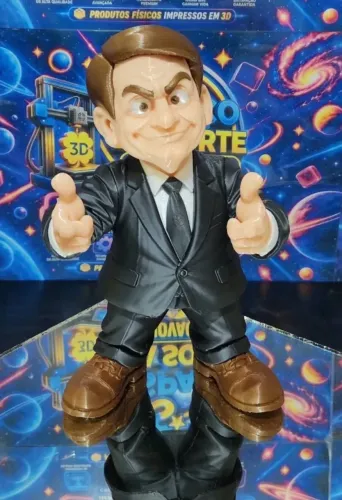 Boneco Bolsonaro e Lula produzido em impressora 3d 25cm