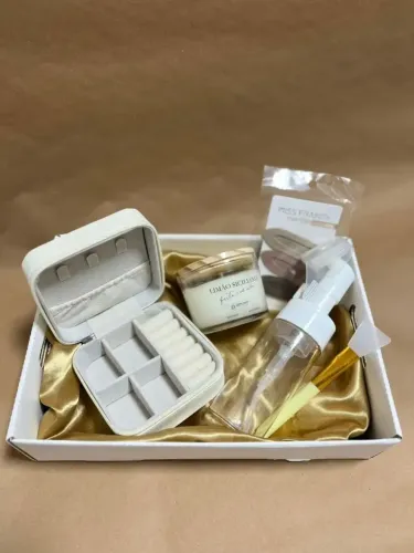 Kit Presente Autocuidado Com Vela E Porta-joias