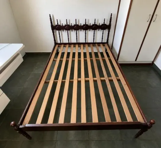 KIT CAMA MADEIRA + COLCHÃO 