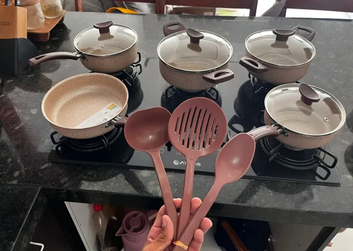 Kit Panelas 10 peças BEGE - Qualidade PREMIUM