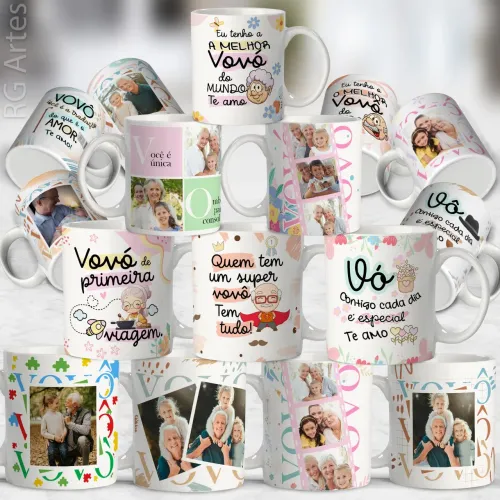 Caneca / xícara personalizada de avó , avô apenas $25 