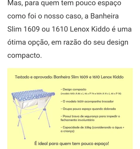 banheira slim plus KIDDO