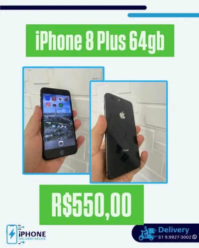 iPhone 8 Plus 64gb Preto (Loja Física Recife)