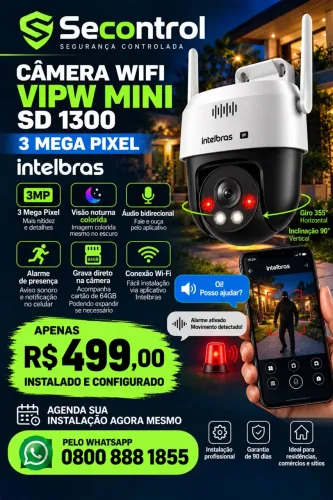Mini speed dome intelbras com alarme imbuído