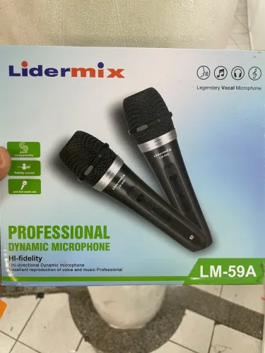 2 MICROFONES COM FIO PROFISSIONAL