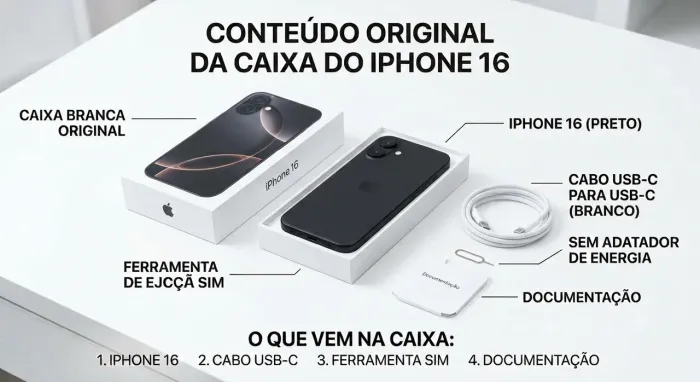 Iphone 16, 128Gb, Preto