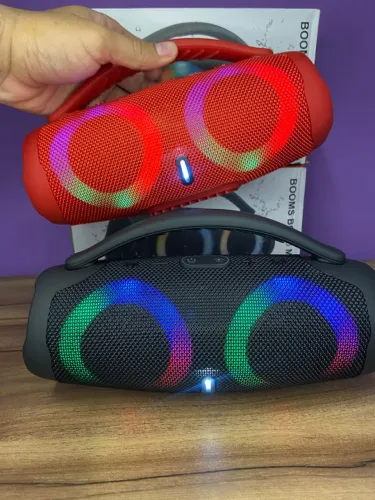 Caixa de som bluetooth booms box 3 mini duplo led varias cores an14