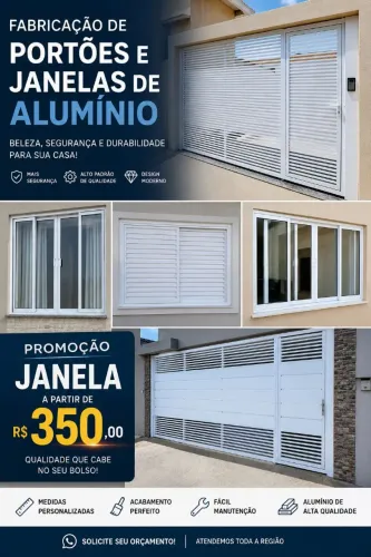Portões e janelas de alumínio 