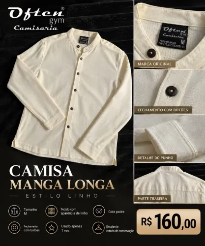 Camisa manga longa Gola padre M
