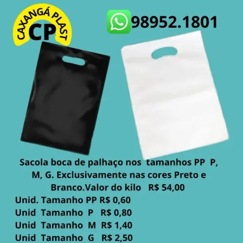 Sacola boca de palhaço ou alça vazada