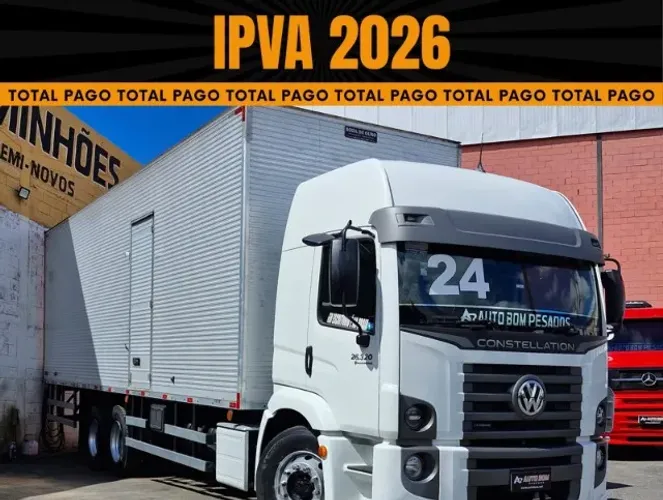 vw 26320 26-320 26.320 Constellation 6x2 Automatico Bau de Aluminio 9 mts