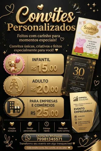 Convites personalizados cada um do seu jeitinho!