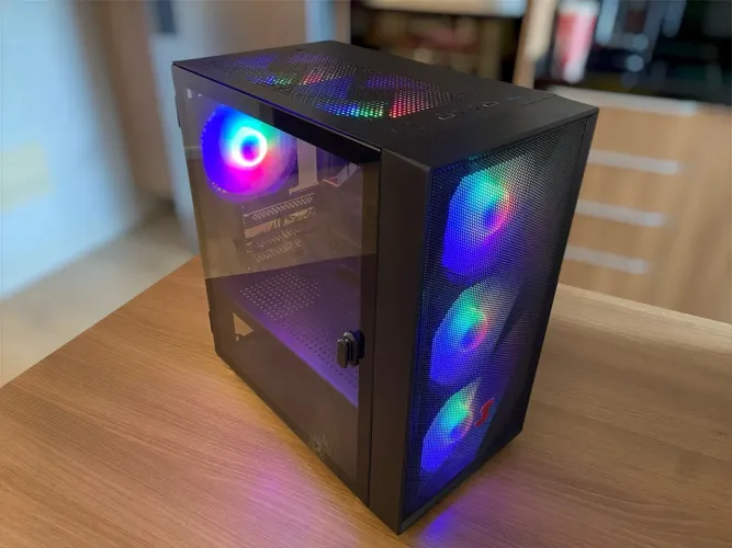 Gabinete PC Gamer Micro ATX com 6 Coolers RGB Lateral de Vidro