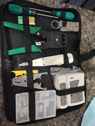 Kit Ferramentas Rede Com Crimpador Testador 10 Peças