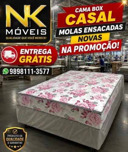 Camas box de casal molas ensacadas novas na promoção, ENTREGO HOJE!!