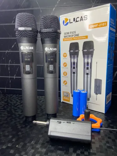 MICROFONE PROFISSIONAL DUPLO SEM FIO GLMF-2101 LUCAS