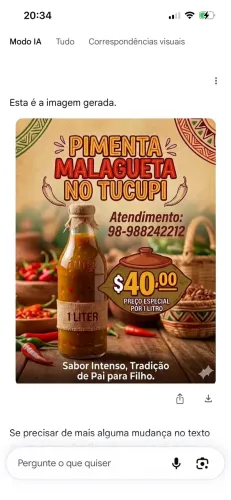 Pimenta malagueta no tucupi 1 litro
