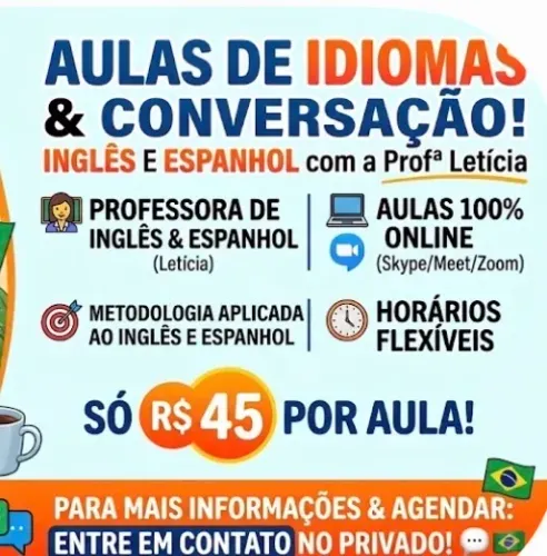 Aula de inglês ou espanhol