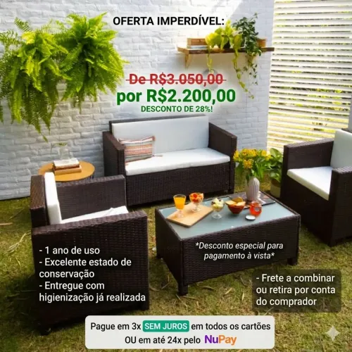 Conjunto sofá para área externa Selina Mobly