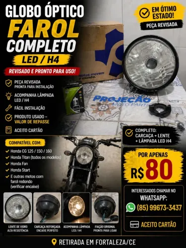 Globo óptico de farol completo para moto Honda