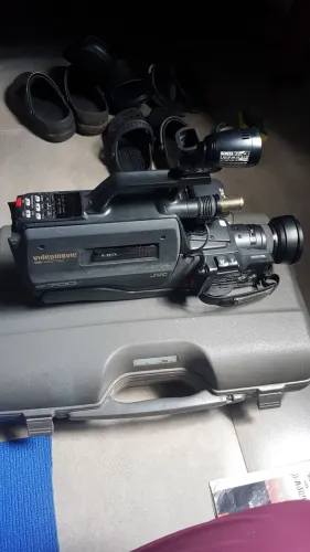 Filmadora jvc na mala com acessório e manul