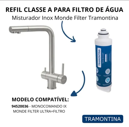 Refil Classe A P/ Filtro Misturador Monde Filter Tramontina Cinza