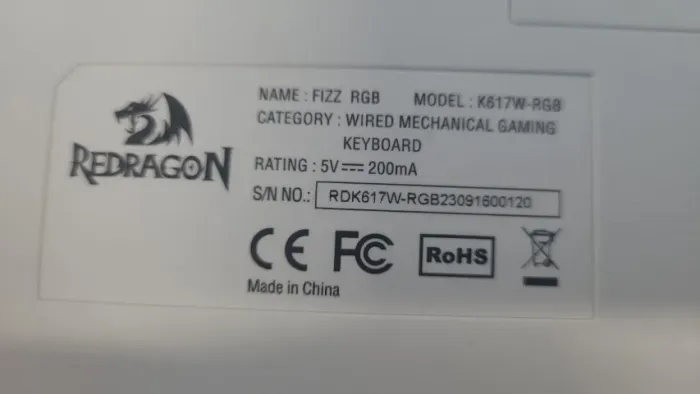 Teclado Mecanico Redragon fizz rgb K617W-RGB / Pouco Usado