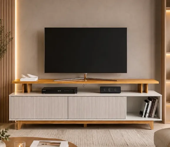 Rack Para TVs Até 75 Polegadas 100% MDF Novo Montagem Grátis Aceitamos Cartão