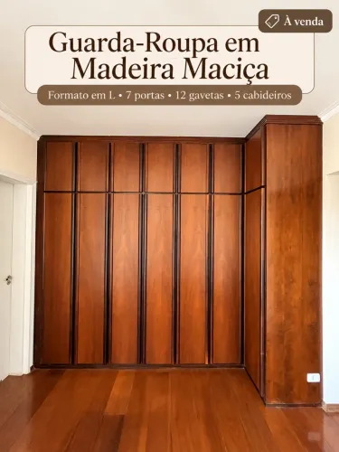 Guarda Roupa Madeira Maciça Em L 3mt 7 Portas 12 Gavetas