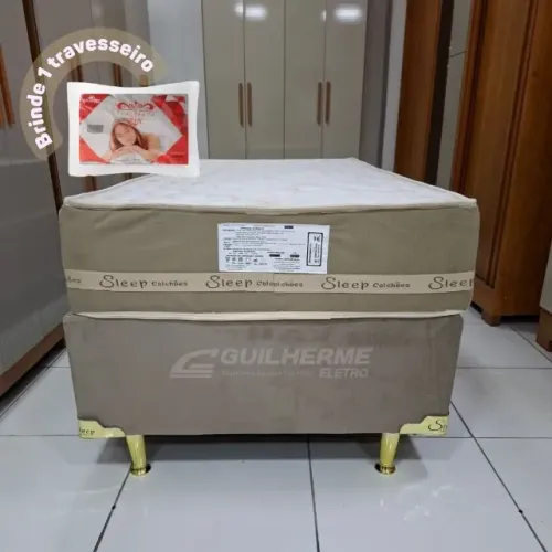 Cama Para Solteiro Base + Colchão separados. Colchão Molas Ensacadas