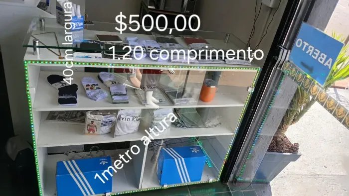     Vitrine Expositora de Vidro 1,20m x 40cm para Comércio