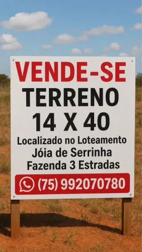 TERRENO 14x40 À VENDA EM SERRINHA-BA!