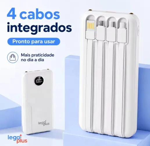PowerBank 26000mah 4 Cabos Turbo