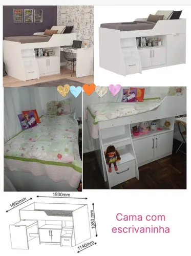 Cama com escrivaninha