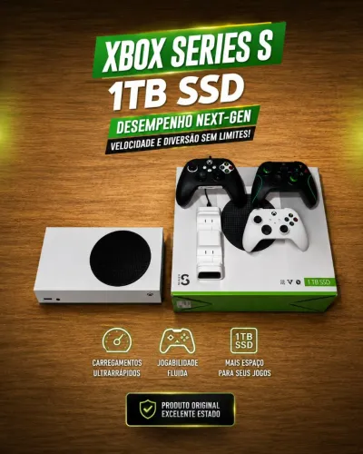 Xbox Série S 1TB SSD + 2 controles + acessórios, baterias e carregador 