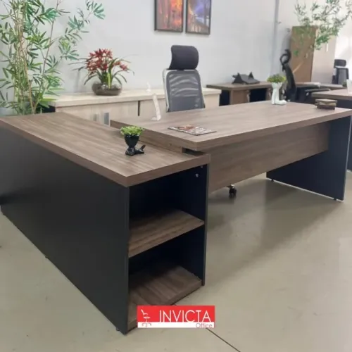 MESA 170CM COM ARMARIO PEDESTAL PARA ESCRITÓRIO/HOME OFFICE/EMPRESAS