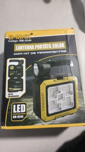 Lanterna Portátil Solar B-MAX com Kit de Ferramentas - LED Forte / Bateria Recarregável