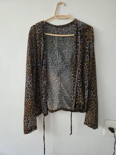 Casaco animal print fino
